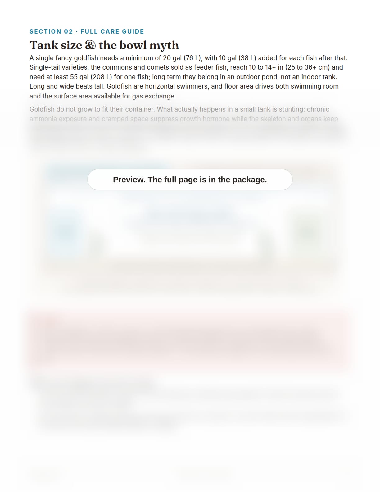 Goldfish Care Package, page 6: Tank size and the bowl myth