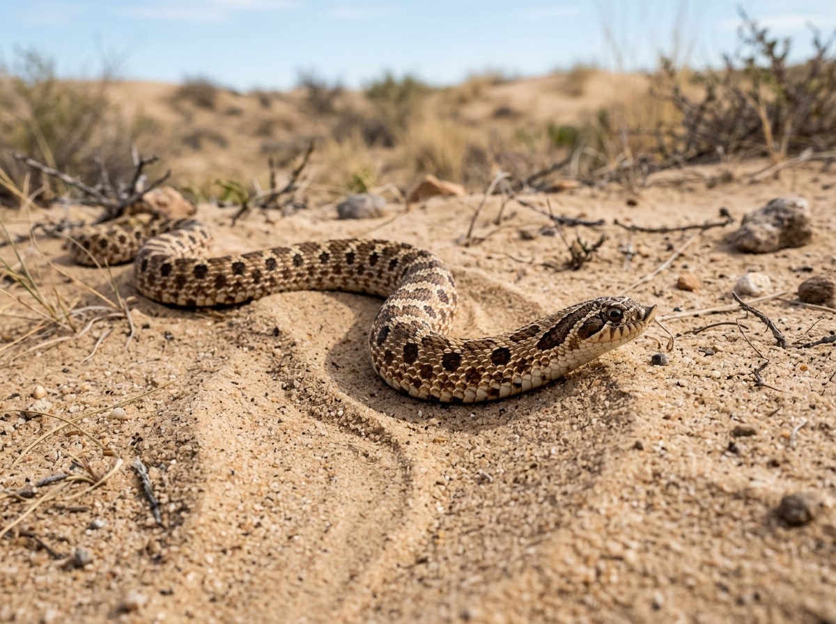 Hognose snake with its distinctive upturned snout