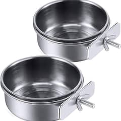Parrot Feeding Cups with Clamp, 2 Pack (PINVNBY)
