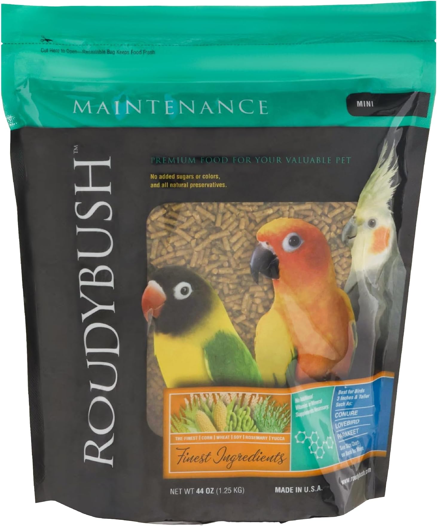 RoudyBush Daily Maintenance Bird Food, Mini (44 oz)