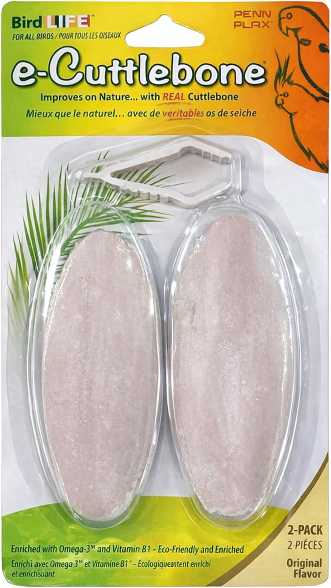 Penn-Plax E-Cuttlebone, Omega 3 & Honey Enriched (2 pack)