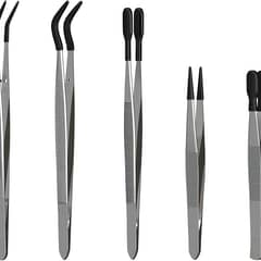 Entomology Forceps Set by MMOBIEL [5 Pcs] – Stainless Steel Precision Instruments with Rubber Tip Forceps Tweezers for Entomology, Insect/Bug/Butterfly Pinning, Dissecting, Taxidermy and Delicate Work
