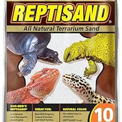 Zoo Med ReptiSand, 10 Pounds, Desert White | Natural, For Bearded Dragons, Leopard Geckos & Desert Species, Chemical-Free, Ideal for Digging, Burrowing & Egg Laying