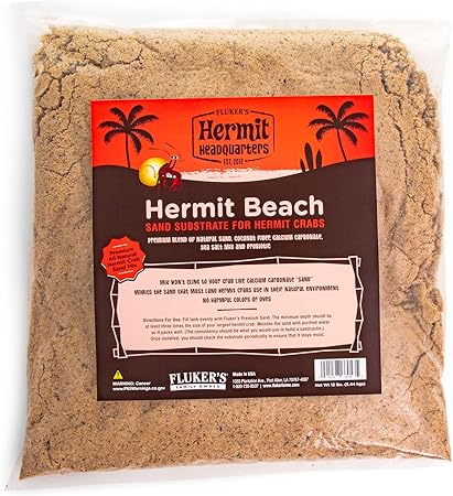Fluker's All Natural Premium Hermit Crab Sand Substrate, Sand Mixture with Coconut Fiber, For Hermit Crab Tanks, 12 lbs
