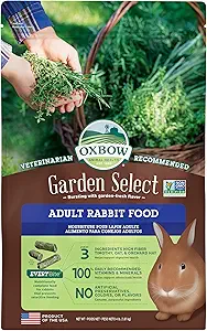 Oxbow Garden Select Adult Rabbit Food, High-Fiber Rabbit Pellets, USA, 4 lb