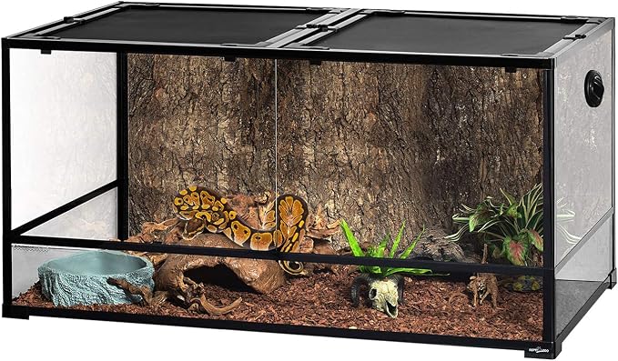 REPTIZOO Large Reptile Terrarium 120 Gallon, Tempered Glass Tank 48" x 24" x 24"