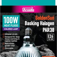 Arcadia GoldenSun Basking Halogen Lamp 100W (PAR38 Heat Flood)