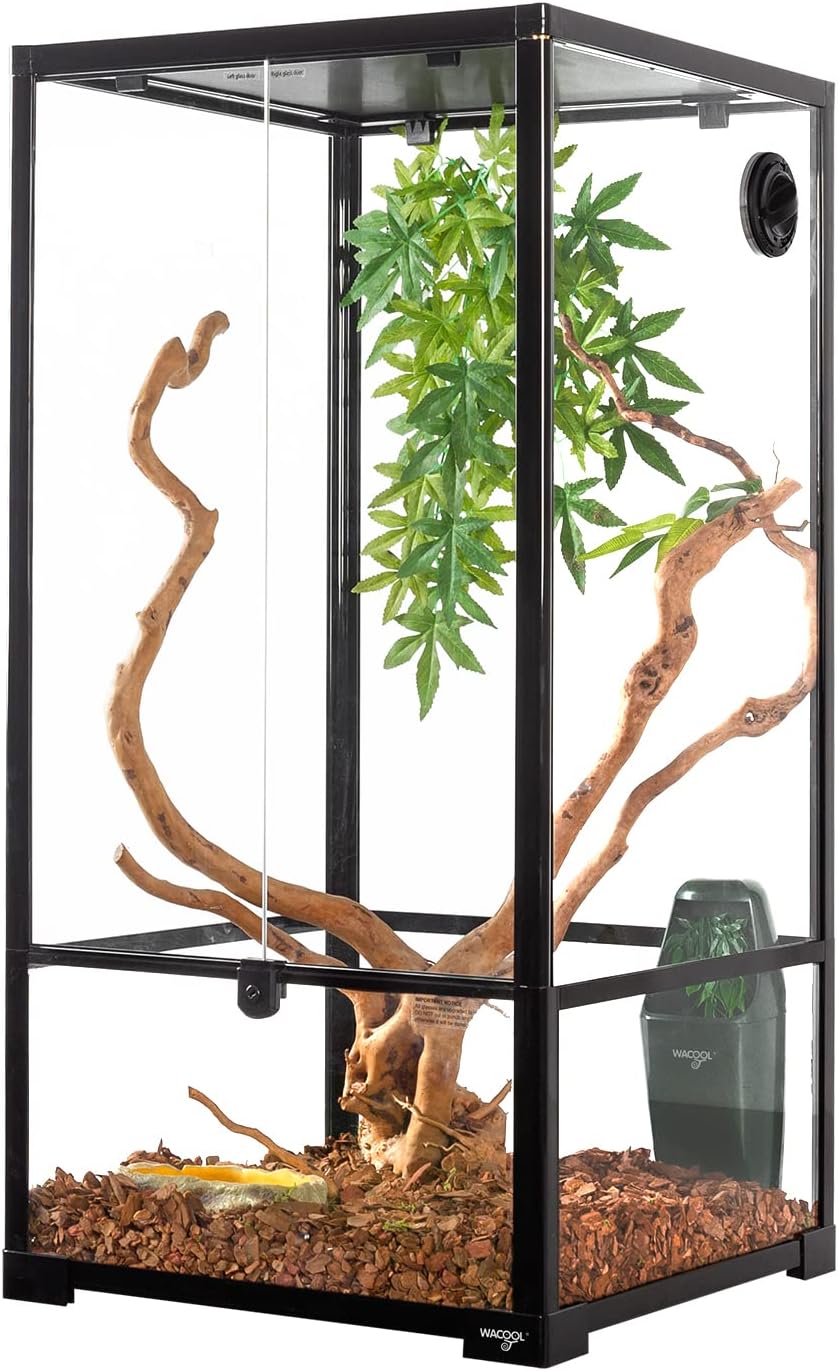 WACOOL 18x18x36in Front-Opening Glass Terrarium (50 Gallon)