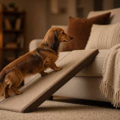 Dachshund standing in profile showing the long back and short legs of a chondrodystrophic breed
