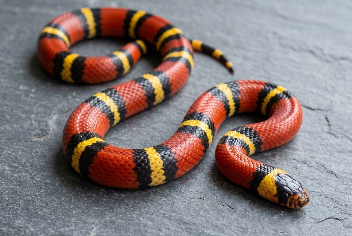 Milk snake in a fully equipped enclosure with hides and a water bowl