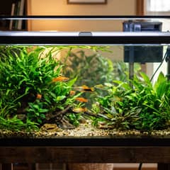 A long, planted swordtail tank with a secure lid and sturdy filtration